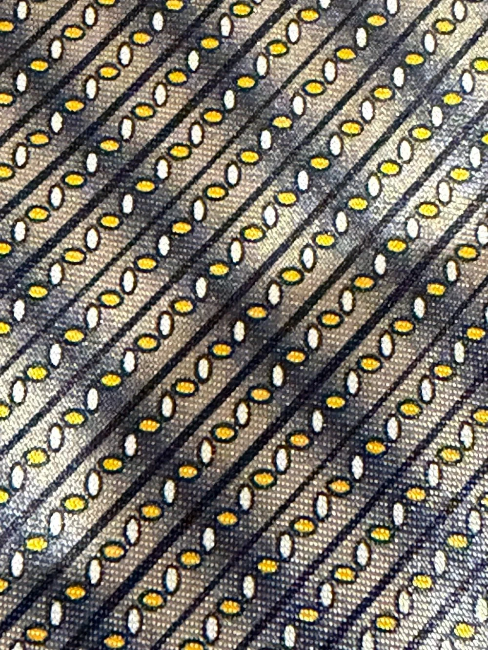 Classic Men's Geometric Pattern Tie in Gold and Black